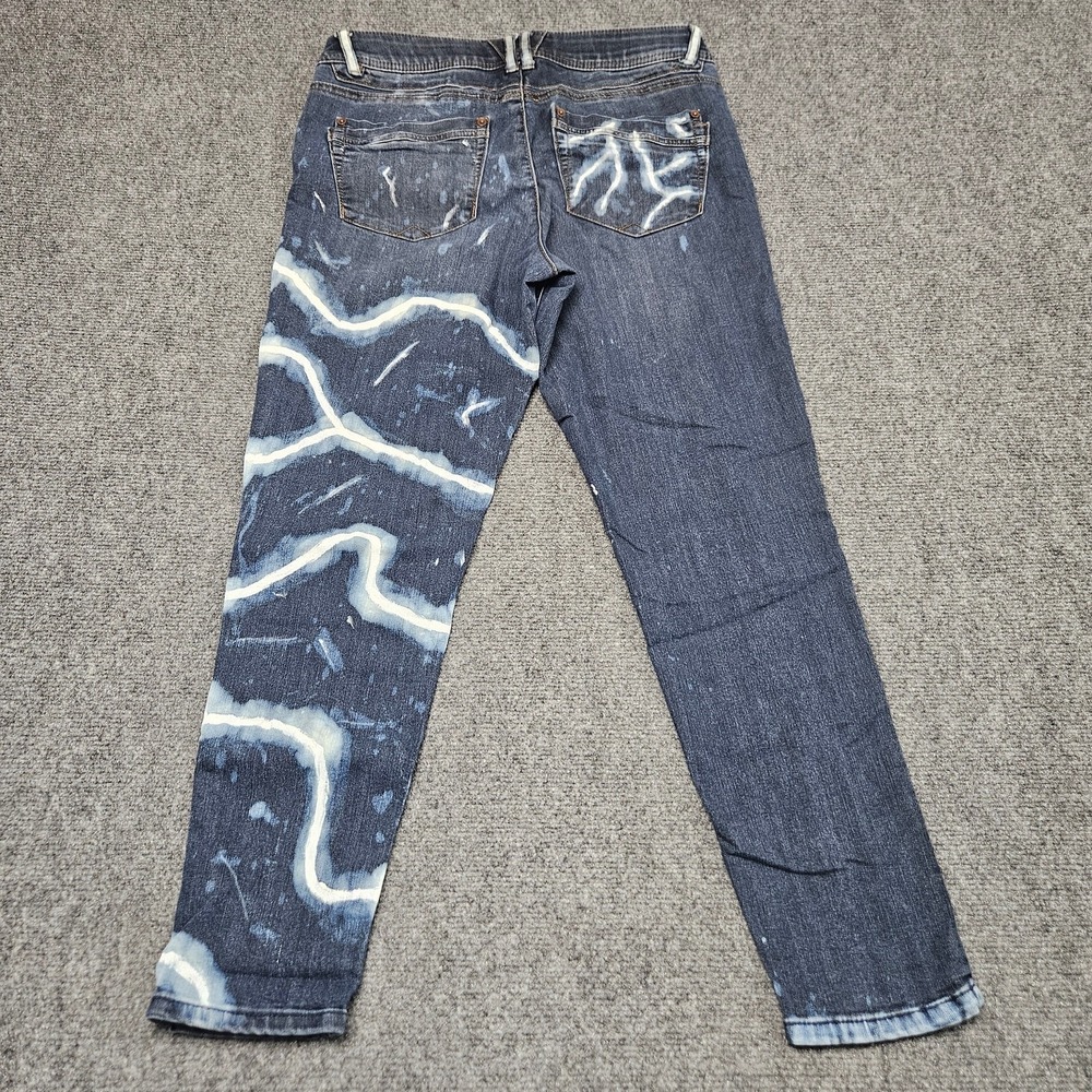 Democracy Ab Technology Jeans Size‎ 10 Blue Painted Custom Upcycled Skinny